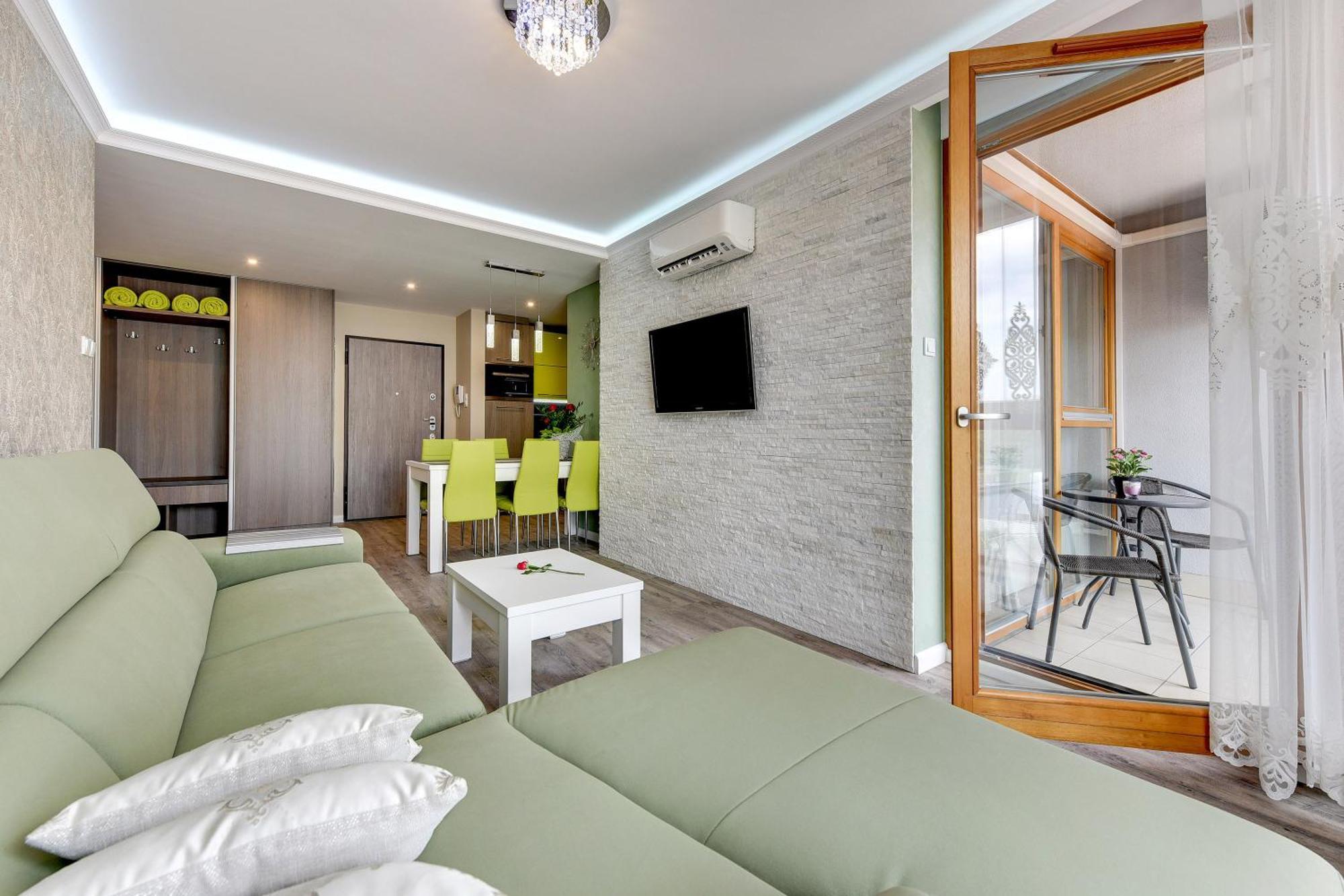 Blue Mandarin Island Apartman Gdańsk Szoba fotó